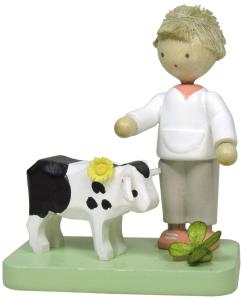 Flade Junge mit Kälbchen  (Flade 5255) Junge mit Kälbchen